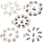 10 Pieces Flatback Button Branch Flower Shape Embellishment