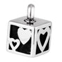 Love Heart Pattern Cube Cremation Holder Urn Memorial Keepsake Pendant