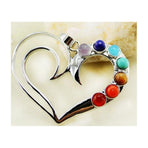 Gemstones Love Heart Meditation Charm Pendant