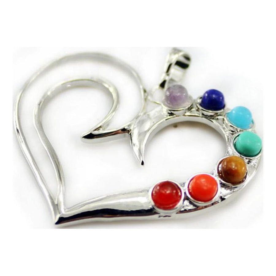 Gemstones Love Heart Meditation Charm Pendant