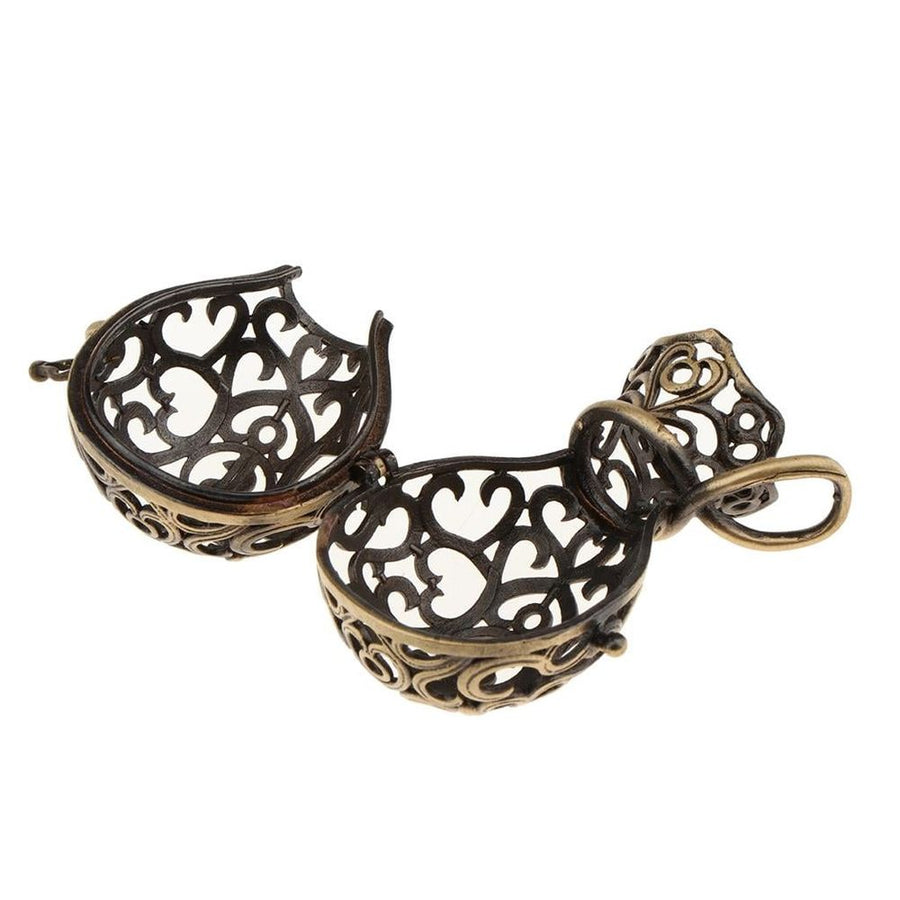 Hollow Pendant Heart Flower Vase Shaped Bead Cages Openable Pendant for Necklace