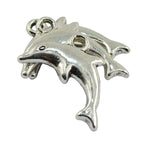 50pcs Alloy Animal Dolphin Pendants Charms Antique Spacer Beads