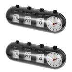 Black Perpetual Desk Calendar with Month and Date Display, Reusable Home Office Organizer