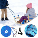 Sled Pulling Belt Heavy Duty Sled Pull Rope With Carabiner | Snoow Sledd Pull Rope |Snoow Sleed Strap| Sleed Trainer Pulll Leashes Sledd Harness | Children Slled Drag Ropee For