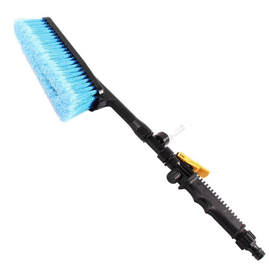Car Wash Brush with Hose Adapter, Long Handle Truck Cleaning Tool, Water Spray Nozzle for Vehicle Washing and Waxing