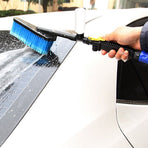 Car Wash Brush with Hose Adapter, Long Handle Truck Cleaning Tool, Water Spray Nozzle for Vehicle Washing and Waxing