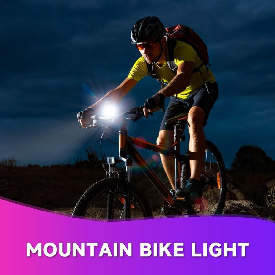 USB Rechargeable Bike Light Set,Three Modes LED Lamp,High Bright Front Rear Light for Cycling Night Safety Use