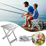 Aluminum Foldable Stool, Lightweight Outdoor Stool, Heavy Duty Portable Seat for Camping, Picnic, RV, and Patio Use