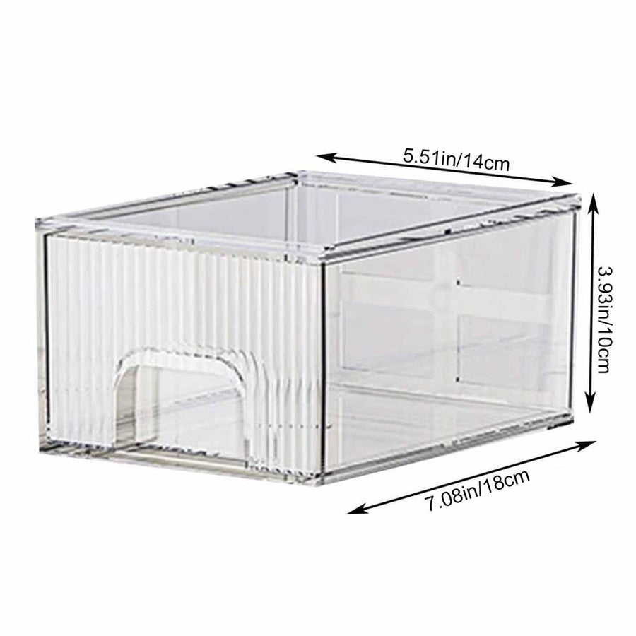 Acrylic Drawer Organizer, Pull Out Storage Box, Clear Transparent Acrylic Storage Case for Cosmetics, Stationery, Desk Drawer Organization
