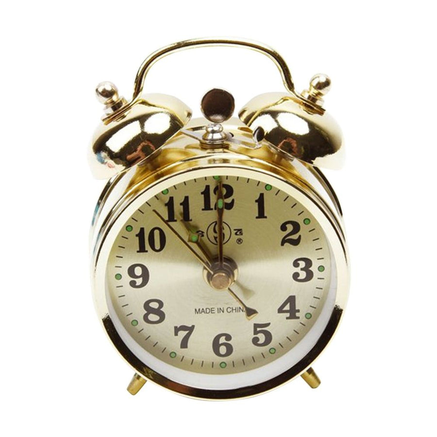 Alarm Clock Metal Vintage Alarm Clock Extra Loud Manual Wind Up Analog Retro Backlight