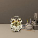 Alarm Clock Metal Vintage Alarm Clock Extra Loud Manual Wind Up Analog Retro Backlight