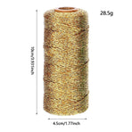 4 pcs Decorative Metallic Bakers String - Wrapping Twine String - Inelastic - Glitter String for DIY Crafting Christmas