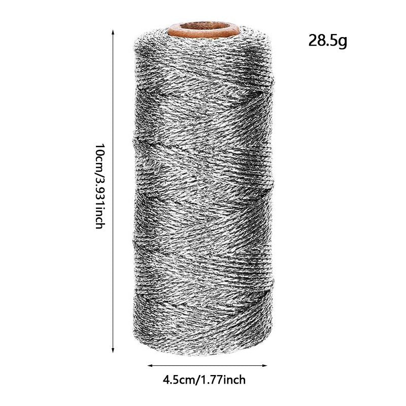 4 pcs Decorative Metallic Bakers String - Wrapping Twine String - Inelastic - Glitter String for DIY Crafting Christmas