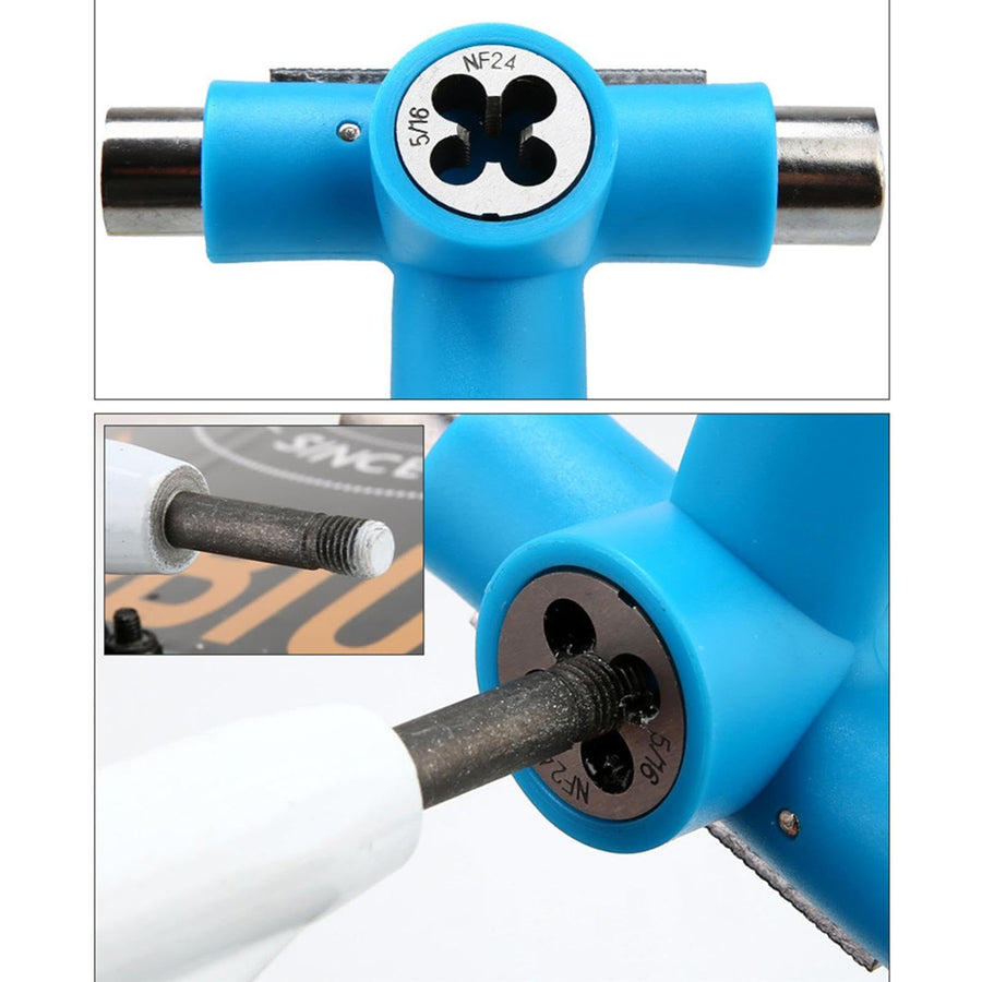 Skate Tool All-in-One, Multi-Function Portable Skateboard T Tools Accessory - with T-Type Allen Key and L-Type Phillips Head