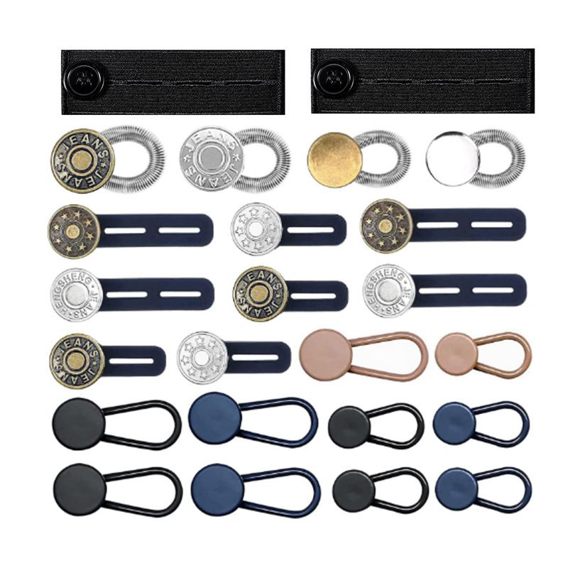 Elastic Waist Extenders for Pants, 24 PCS Waist Band Extenders Adjustable for Women and Men, Jeans, Dress, Elastic Button