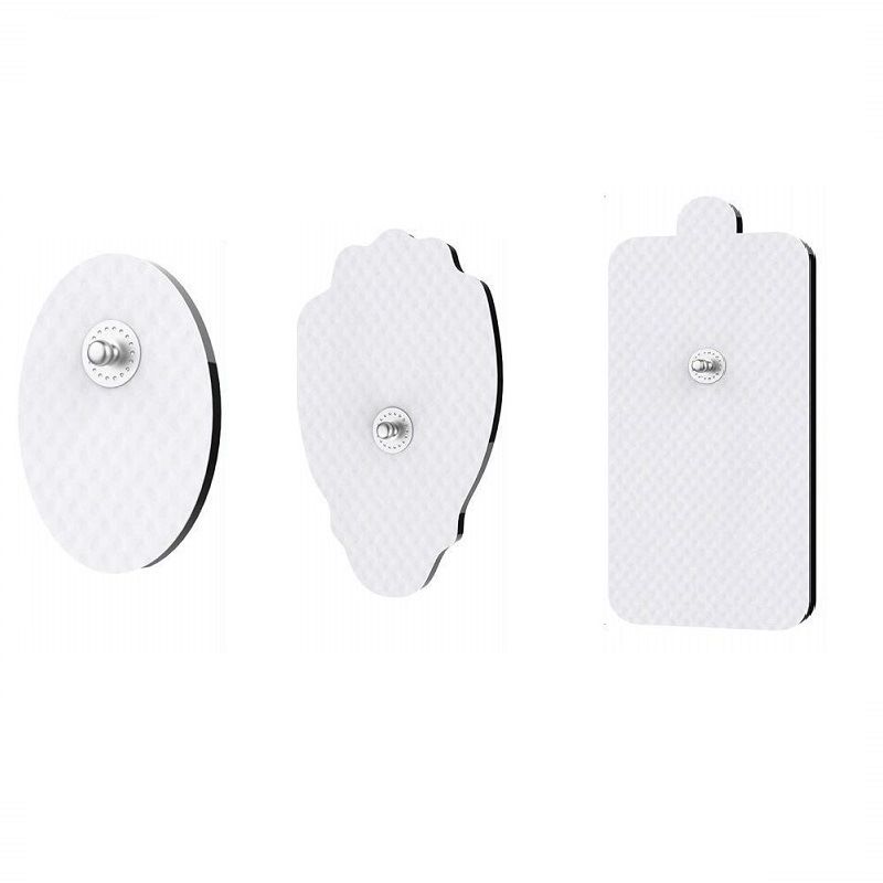 15-Pack Large Electrode Pads（3 different shapes）white Reusable Electrodes Pads for Massager and Muscle Stimulation