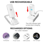 White USB Rechargeable Book Light for Eye-Protection, LED Clip on Portable Bookmark Light easy and convenient