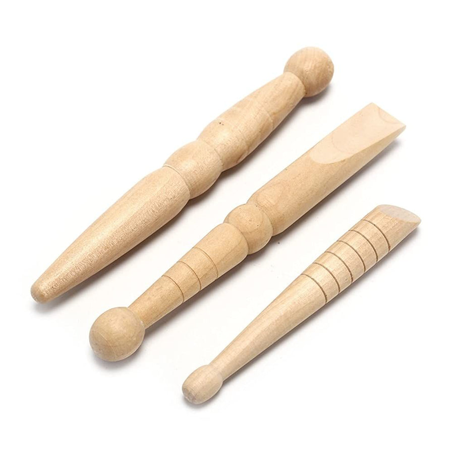Set of 3 Traditional Thai Wooden Massage Sticks: Relieve Soreness, traditional Acupressure, Reflexology, etc.