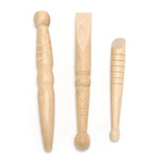 Set of 3 Traditional Thai Wooden Massage Sticks: Relieve Soreness, traditional Acupressure, Reflexology, etc.