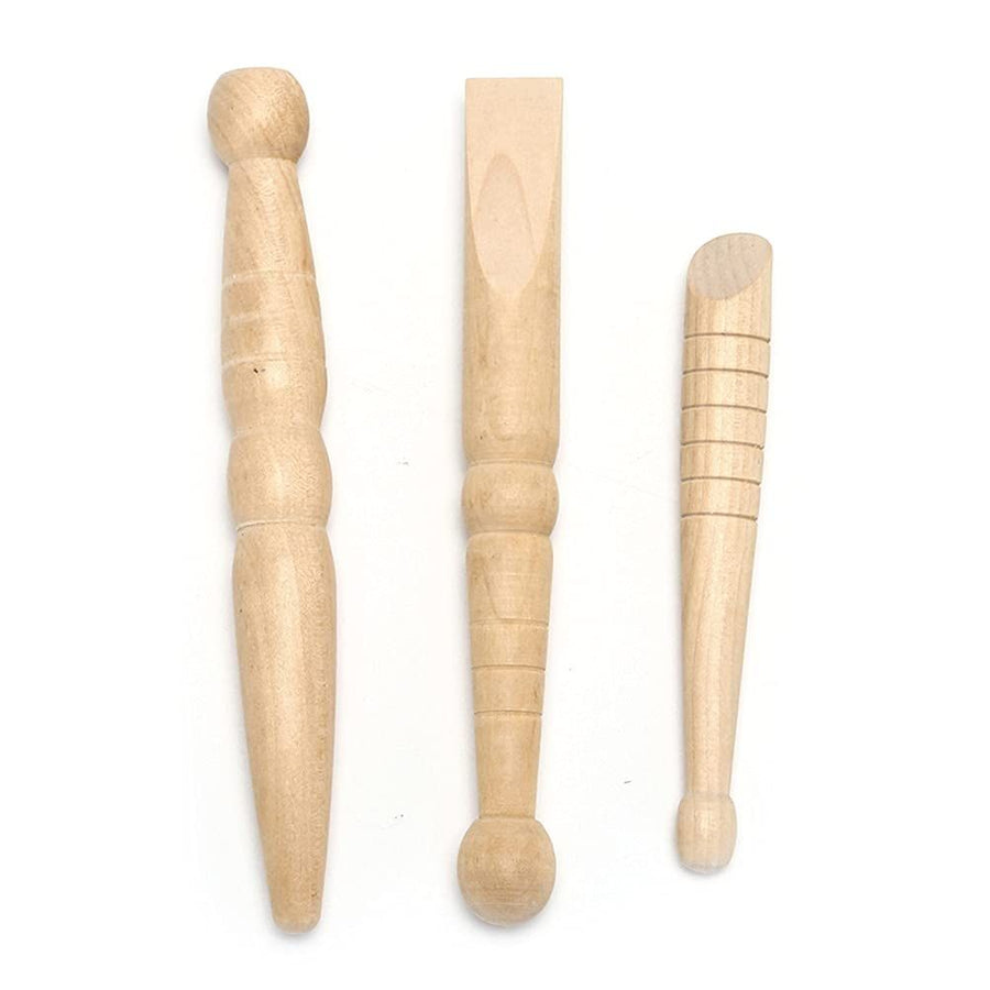 Set of 3 Traditional Thai Wooden Massage Sticks: Relieve Soreness, traditional Acupressure, Reflexology, etc.