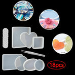 18pcs/set Clouds Resin Molds For DIY Coasters Silicone Making Jewelry Mould