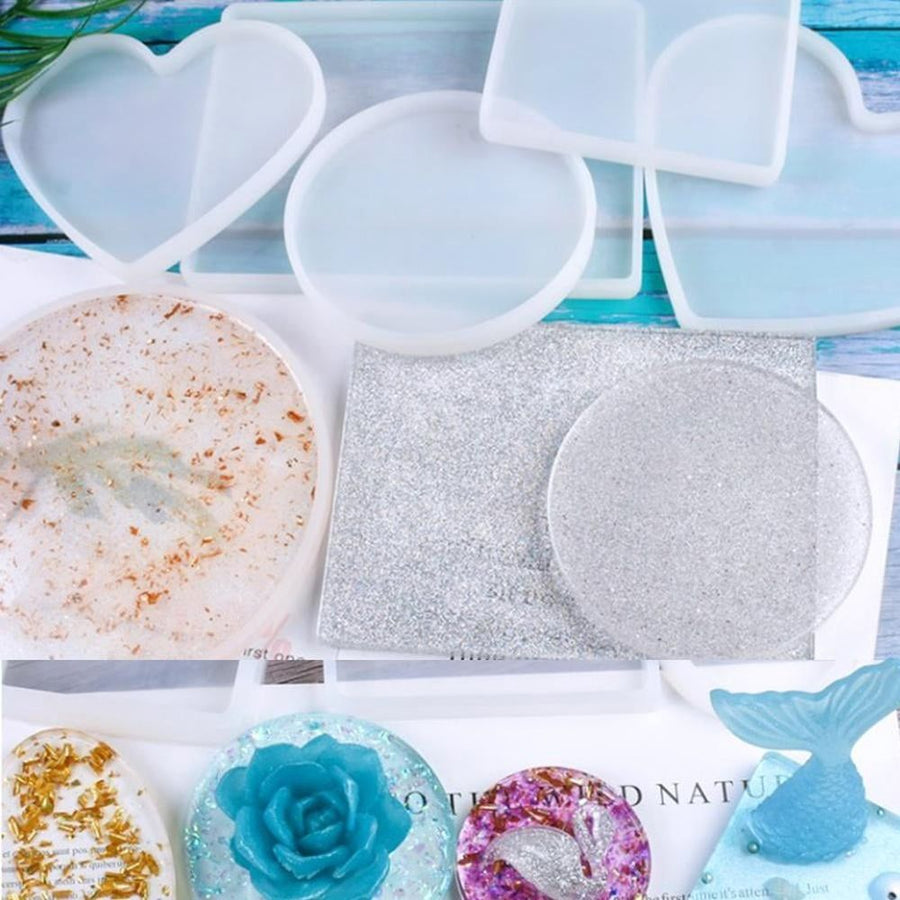 18pcs/set Clouds Resin Molds For DIY Coasters Silicone Making Jewelry Mould