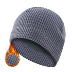 Gentlemen Winter Fleece Lined Thick Windproof Hat Cozy For Cycling And Running