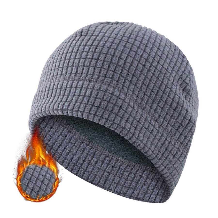 Gentlemen Winter Fleece Lined Thick Windproof Hat Cozy For Cycling And Running