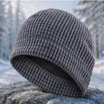 Gentlemen Winter Fleece Lined Thick Windproof Hat Cozy For Cycling And Running