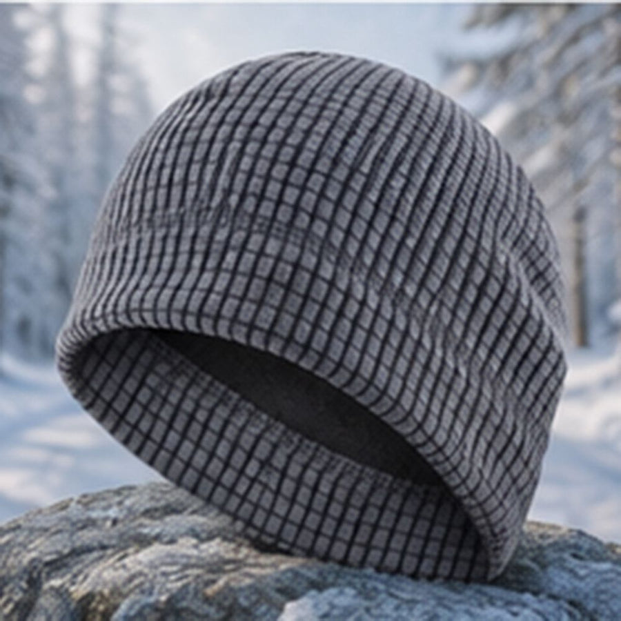 Gentlemen Winter Fleece Lined Thick Windproof Hat Cozy For Cycling And Running