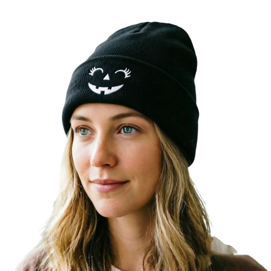 Halloween Embroidered Beanie Skull Horror Knitted Hat Pullover For Party Daily Winter Outdoor Wear