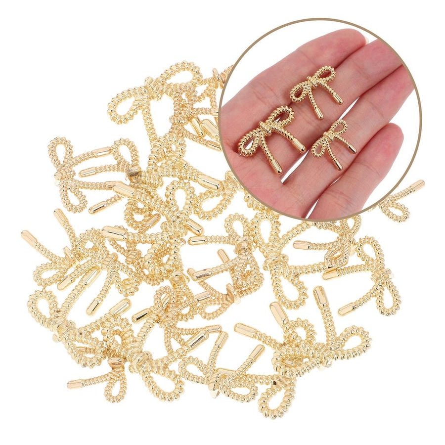 30pcs Metal Bow Buttons for Sewing DIY Clothes Decorations 15mm