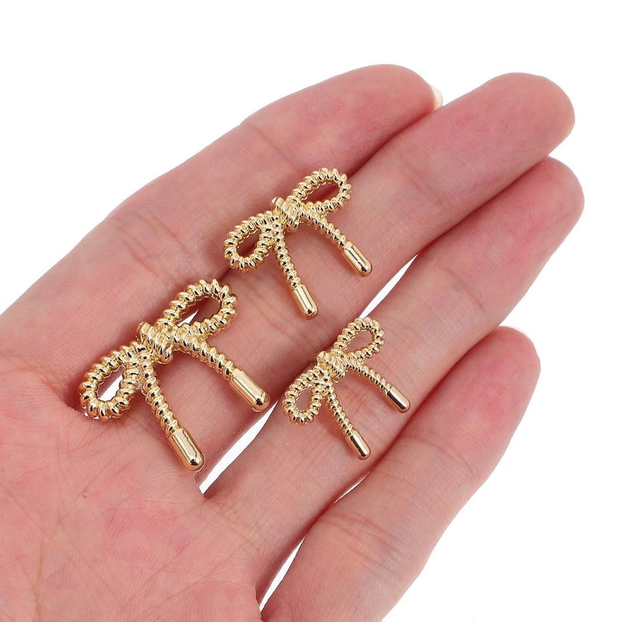 30pcs Metal Bow Buttons for Sewing DIY Clothes Decorations 15mm