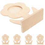 5Pcs Light Brown Wood Photo Frame for Home Desktop Picture Decoration