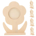 5Pcs Light Brown Wood Photo Frame for Home Desktop Picture Decoration