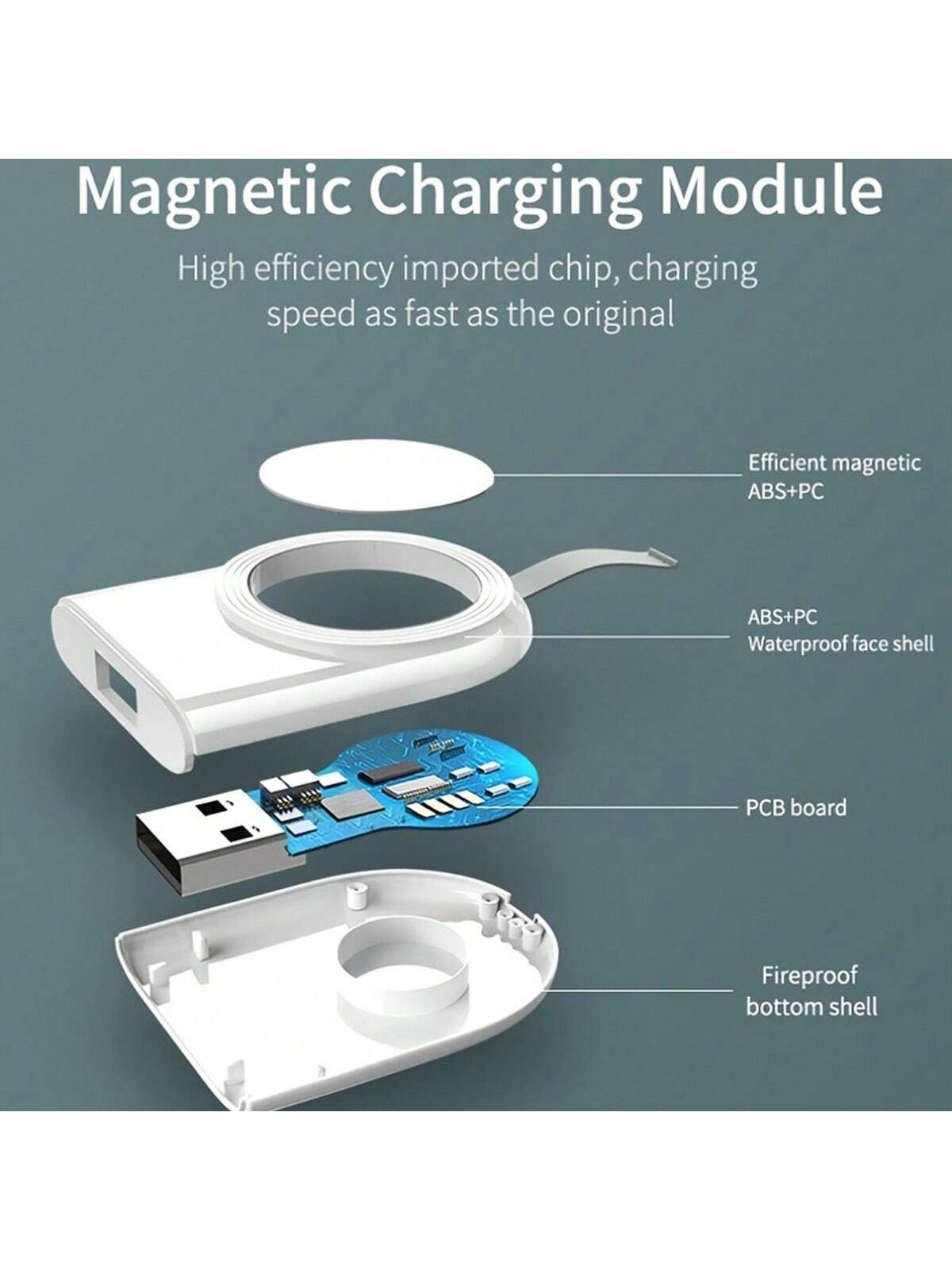 1Pc Usb Charger Compatible With Apple Watch Magnetic Travel Wireless Charger Compatible With Apple Watch Series Ultra 9 8 7 6 Se 5 4 3 2 44Mm 42Mm 40Mm 38Mm Suitable For Office