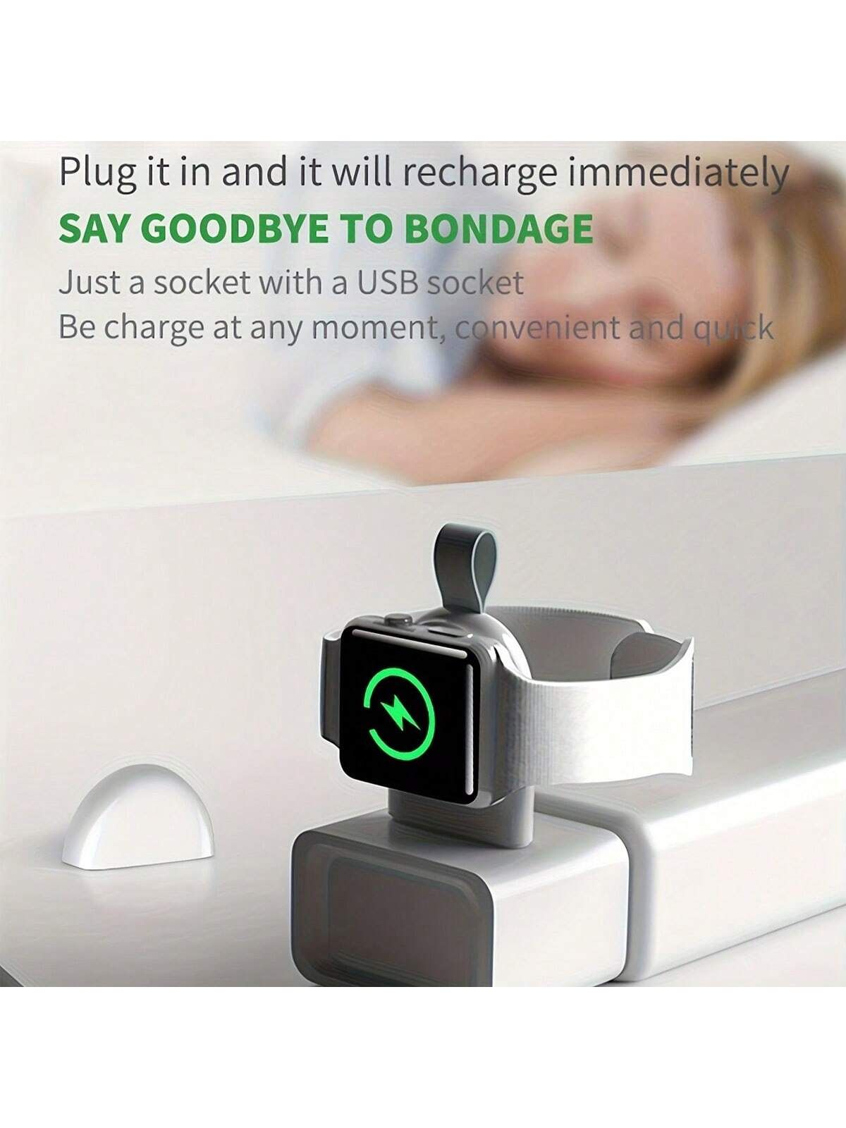 1Pc Usb Charger Compatible With Apple Watch Magnetic Travel Wireless Charger Compatible With Apple Watch Series Ultra 9 8 7 6 Se 5 4 3 2 44Mm 42Mm 40Mm 38Mm Suitable For Office