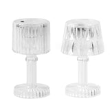 2 Pack Warm White Clear Crystal Mini Acrylic LED Desk Lamps, Mini Table Lamp,Appropriate for a Child`s Party, Child`s Vanity