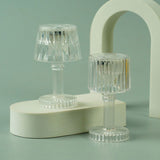 2 Pack Warm White Clear Crystal Mini Acrylic LED Desk Lamps, Mini Table Lamp,Appropriate for a Child`s Party, Child`s Vanity