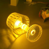 2 Pack Warm White Clear Crystal Mini Acrylic LED Desk Lamps, Mini Table Lamp,Appropriate for a Child`s Party, Child`s Vanity - 45-Degree Angle