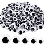 500 Pieces Eyes Self Adhesive Black White Craft Eyes for DIY Crafts Decoration (0.4 in, 0.6 in, 0.8 in, 1 in, 1.2 in)