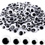 500 Pieces Eyes Self Adhesive Black White Craft Eyes for DIY Crafts Decoration (0.4 in, 0.6 in, 0.8 in, 1 in, 1.2 in)