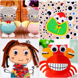 500 Pieces Eyes Self Adhesive Black White Craft Eyes for DIY Crafts Decoration (0.4 in, 0.6 in, 0.8 in, 1 in, 1.2 in) - Front View