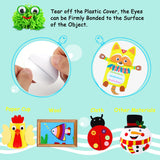 500 Pieces Eyes Self Adhesive Black White Craft Eyes for DIY Crafts Decoration (0.4 in, 0.6 in, 0.8 in, 1 in, 1.2 in)