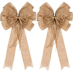 2PCS Large Christmas Wreath Bows Decor,Xmas Tree Topper Bow Decorations for Christmas Holiday Home Front Door Outdoor