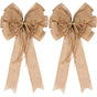 2PCS Large Christmas Wreath Bows Decor,Xmas Tree Topper Bow Decorations for Christmas Holiday Home Front Door Outdoor