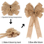 2PCS Large Christmas Wreath Bows Decor,Xmas Tree Topper Bow Decorations for Christmas Holiday Home Front Door Outdoor