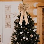 2PCS Large Christmas Wreath Bows Decor,Xmas Tree Topper Bow Decorations for Christmas Holiday Home Front Door Outdoor