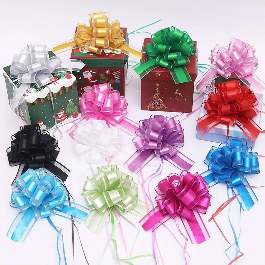8PCS Large Pull Bows, 6 inches Bow for Gift Wrapping, Basket Decoration, Party, Birthday Gift, Wedding Ribbon Bow, Valentine's Day Gift Decoratio