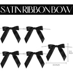 50PCS Satin Bow for Gift Wrapping Twist Tie Bows for Wedding Favors Candy Apples Party Valentine's Day Christmas Decorations
